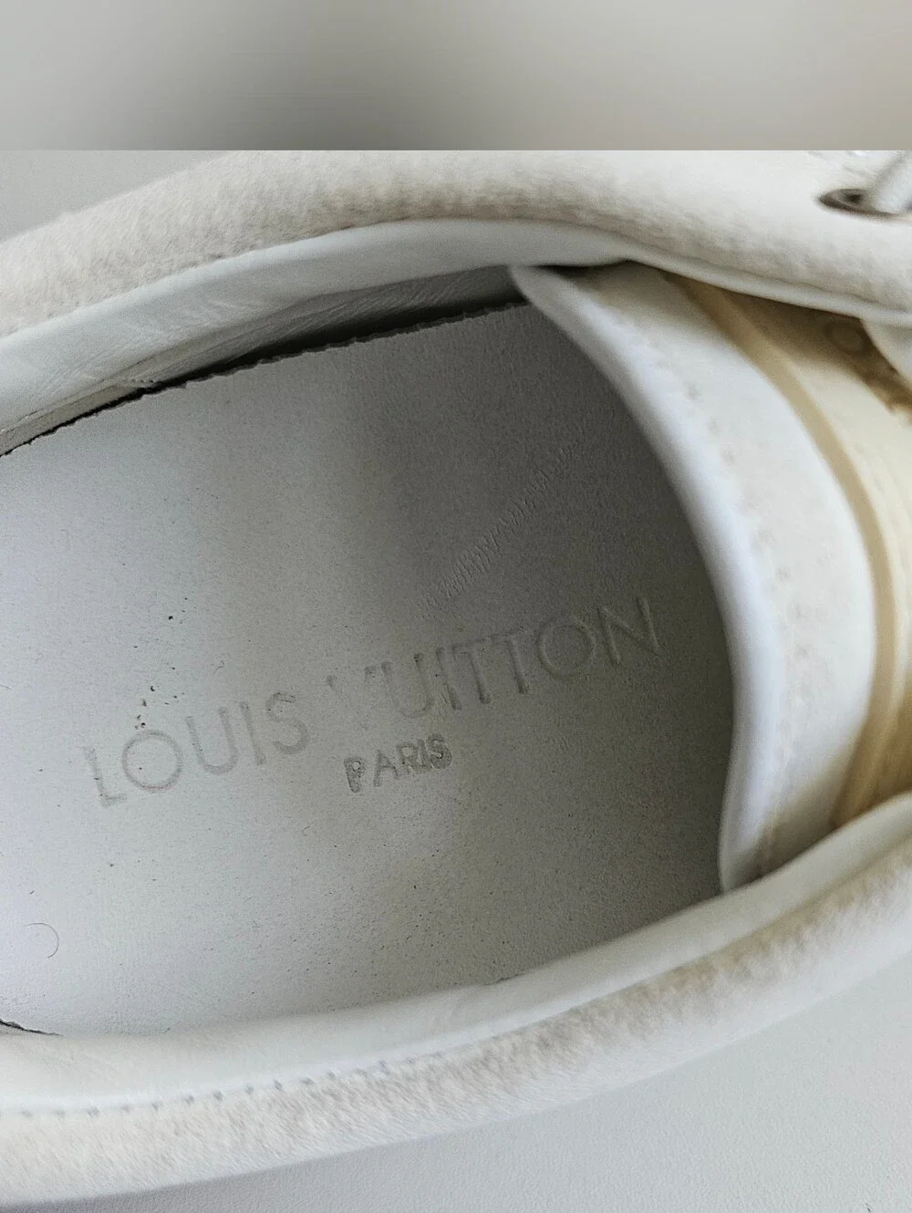 Louis Vuitton White Damier Leather Sneakers